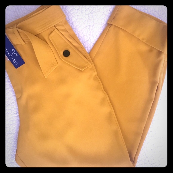 BOHO Style CARA & SANTANA (Apt.9) Mustard CAPRI PANTS Loosely Fit Size 10 - Picture 10 of 13
